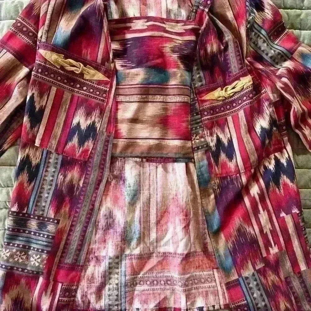 Very unique handmade western crop top and matching jacket set boho,festival